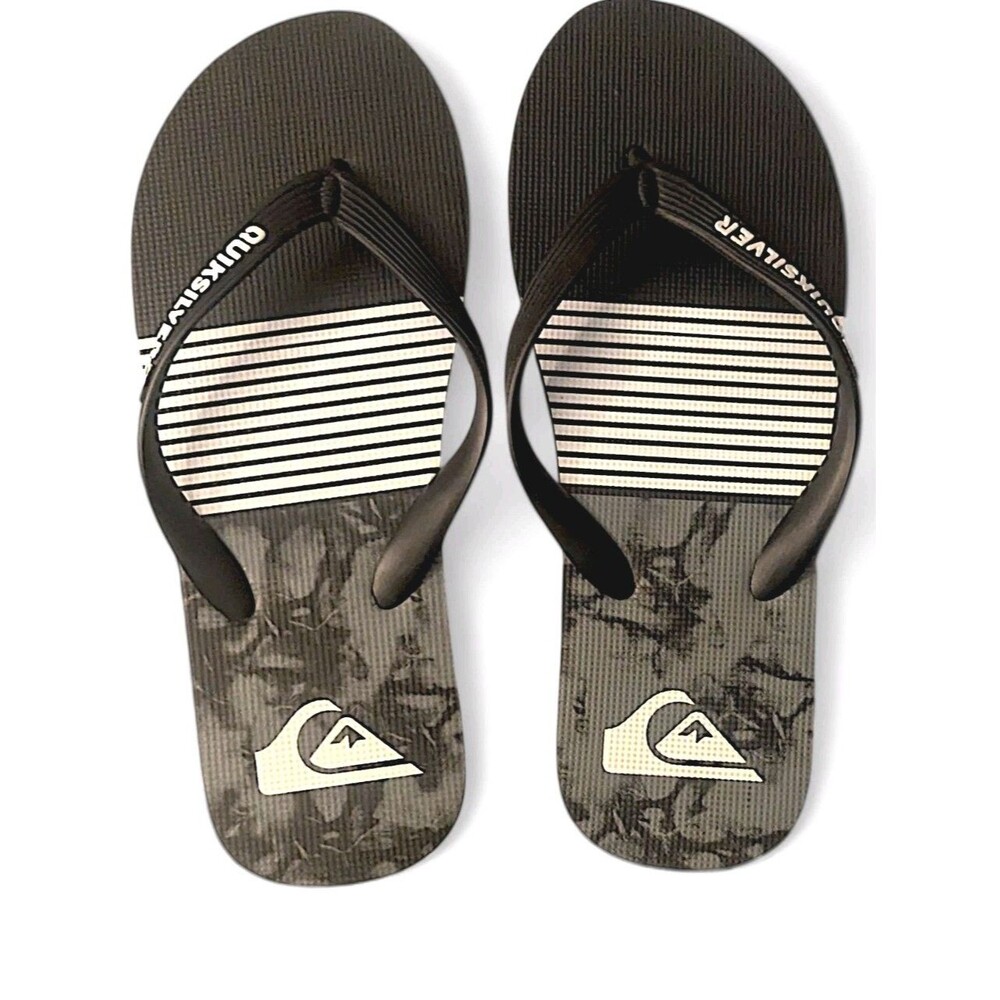 Quiksilver Size 10 Men's Flip Flops Sandals Shoes Black Java Smocked
